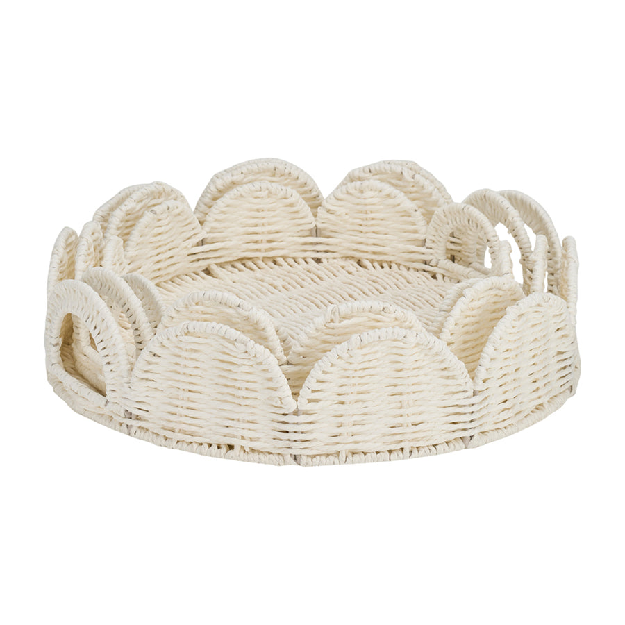 Papier Woven Tray Set - White
