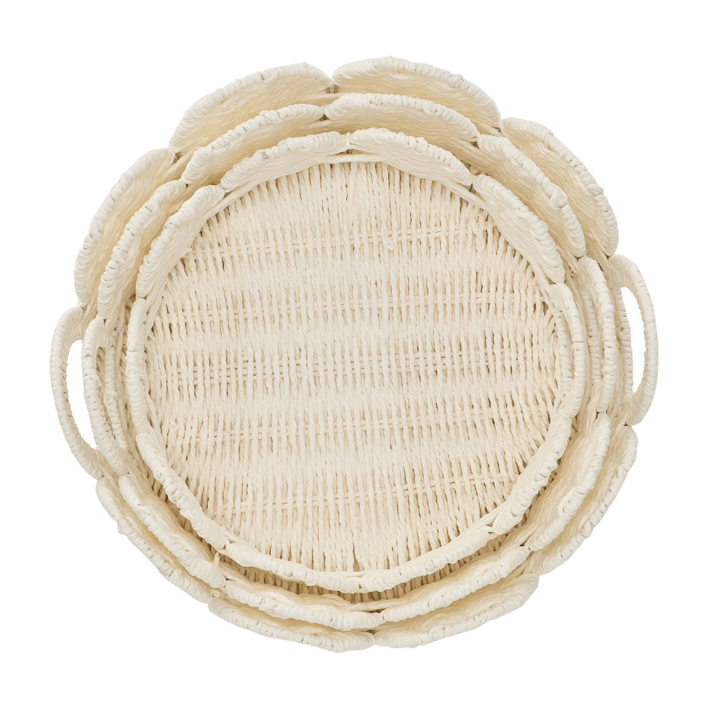 Papier Woven Tray Set - white