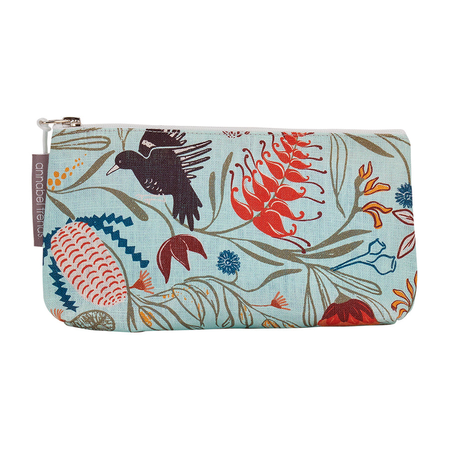 Magpie floral linen small cosmetic bag