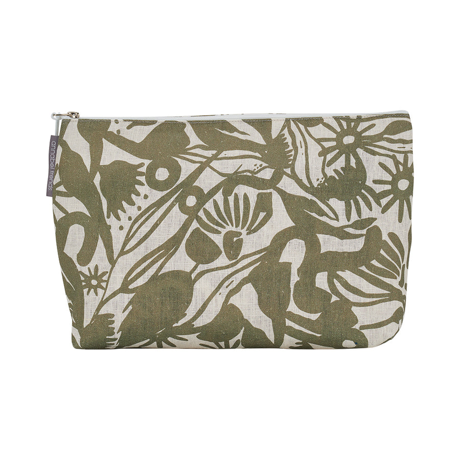 Abstract gum - linen large cosmetic bag