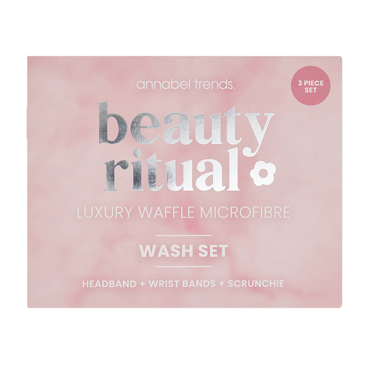 Annabel Trends Beauty Rituals Waffle Microfibre wash set - Dusty pink
