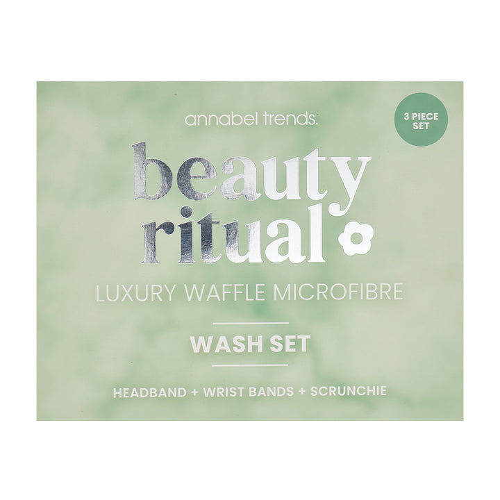 Annabel Trends Beauty Rituals Waffle Microfibre wash set - moss