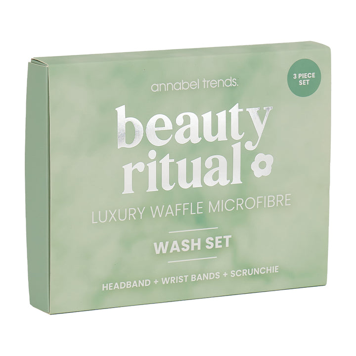 Annabel Trends Beauty Rituals Waffle Microfibre wash set - moss