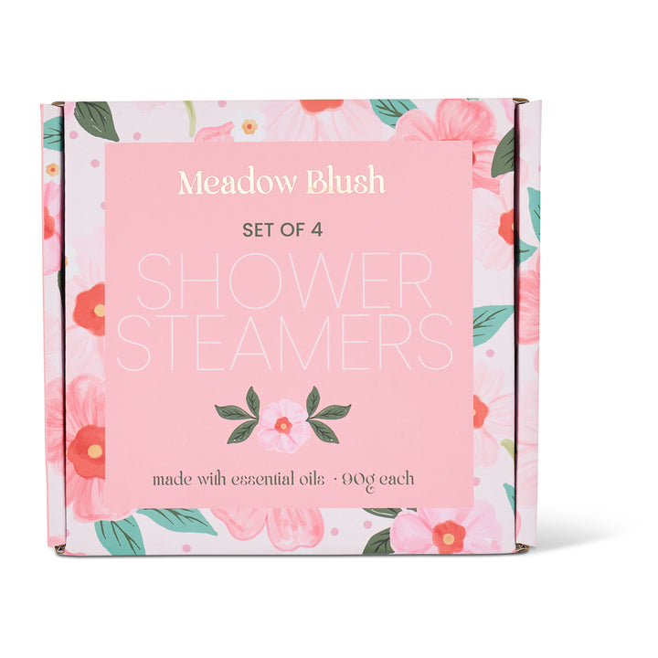 Box of Meadow Blush shower steamers with floral design