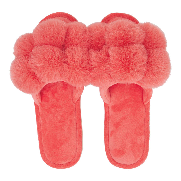 Pom Pom Slippers - Cosy Luxe - Melon