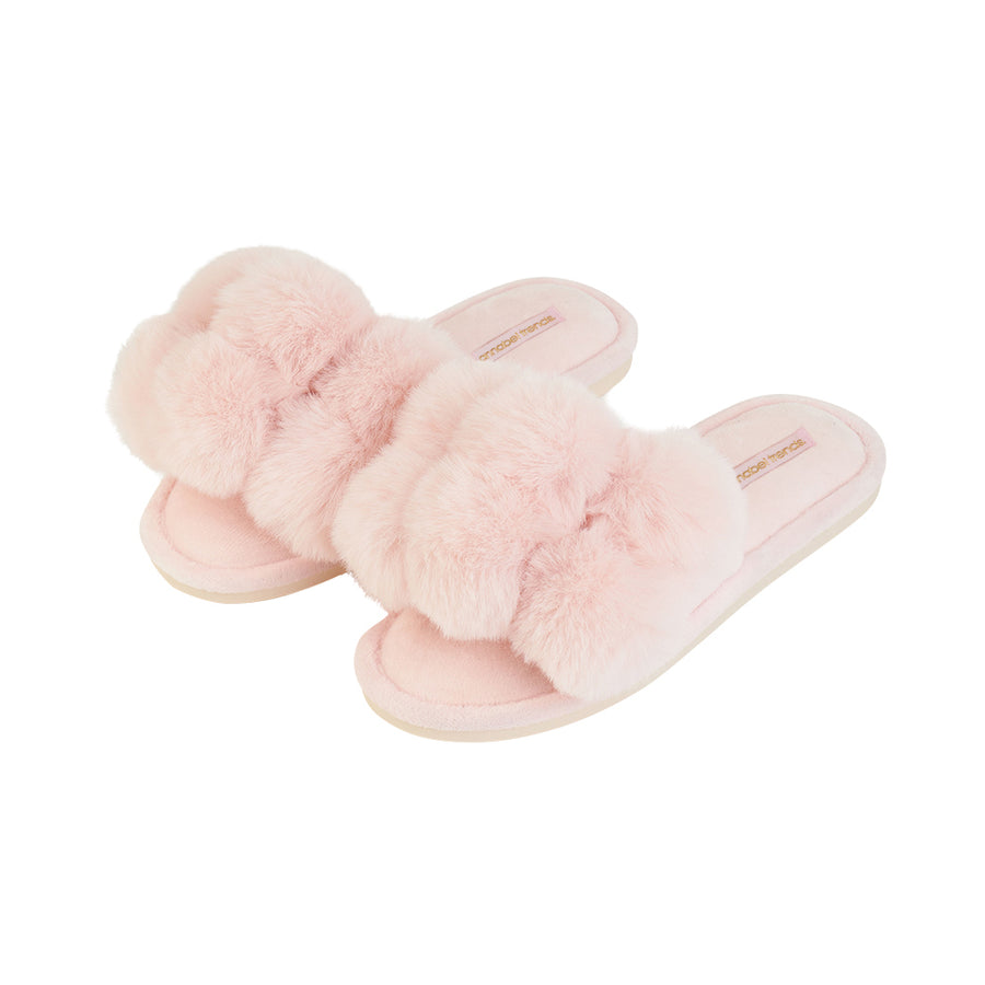 Cosy Luxe Pom Pom slippers - Pink Quartz