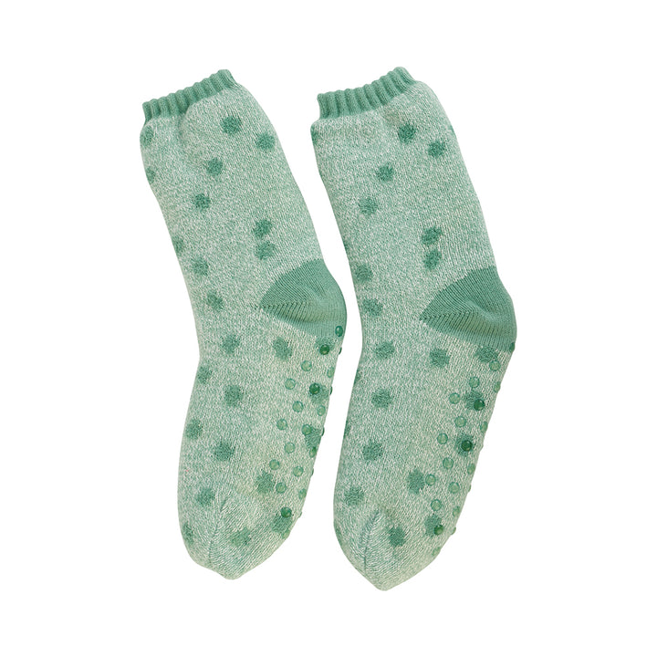 spotty bed socks - dark sage