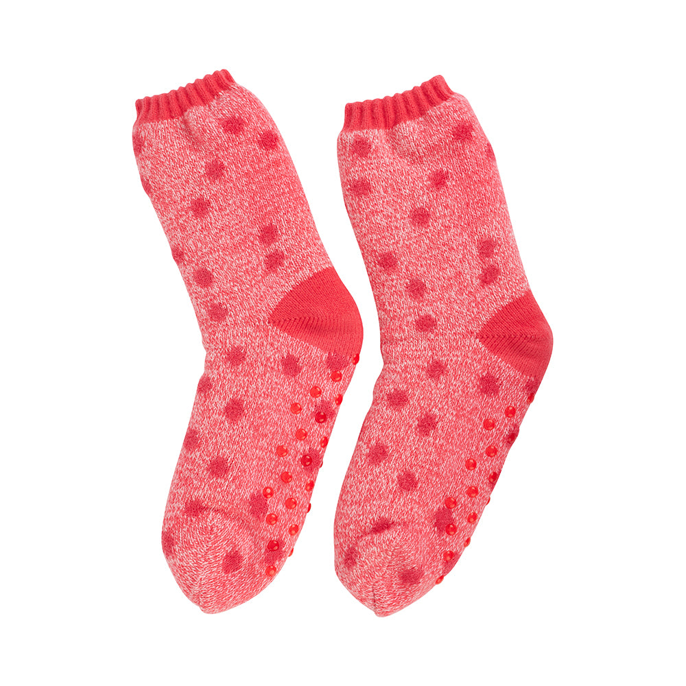 Spotty bed socks - melon