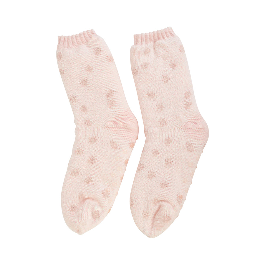 spotty bed socks - pink quartz