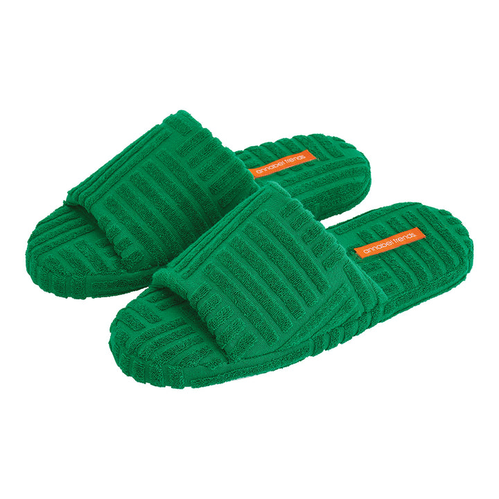 Terry Slide Slippers - Green