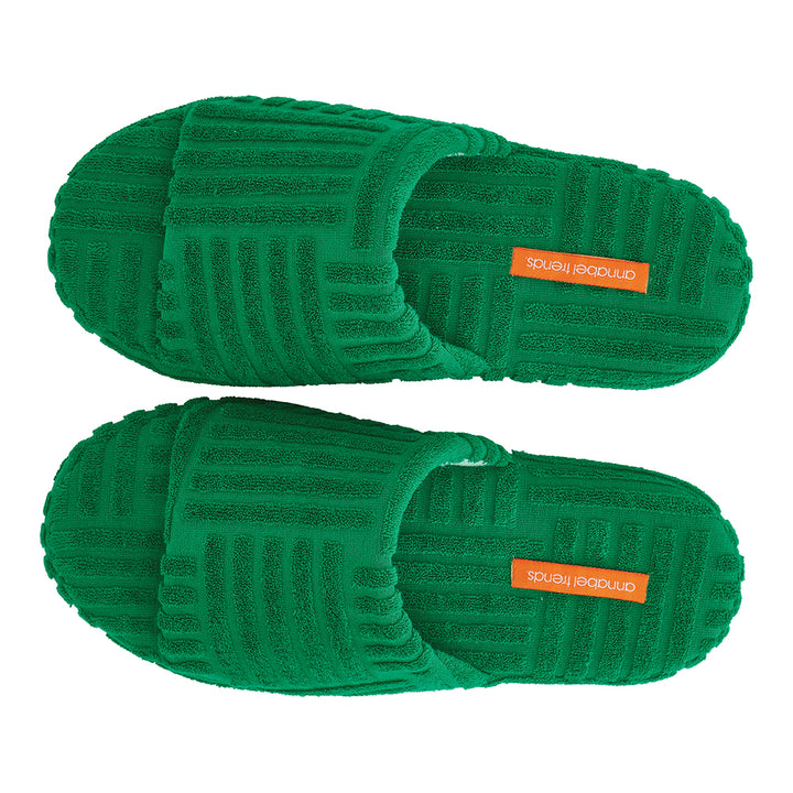Slippers - Terry Slides - Green