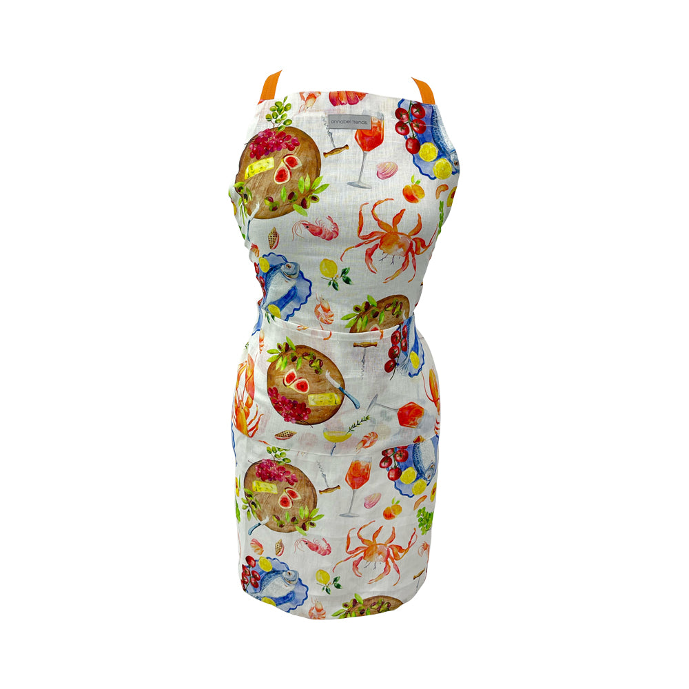 Seafood Multi Colour Linen Apron