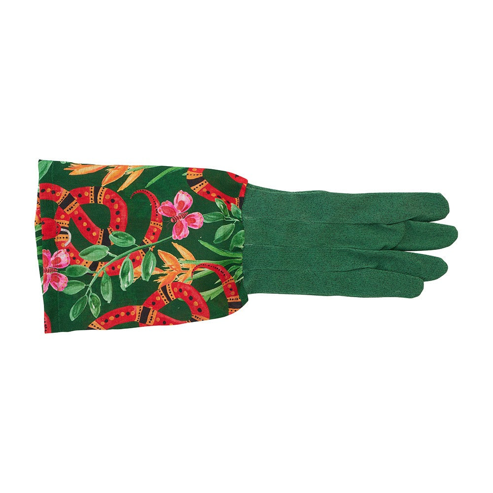 Long Sleeve Garden Gloves - Linen - Jungle Snake