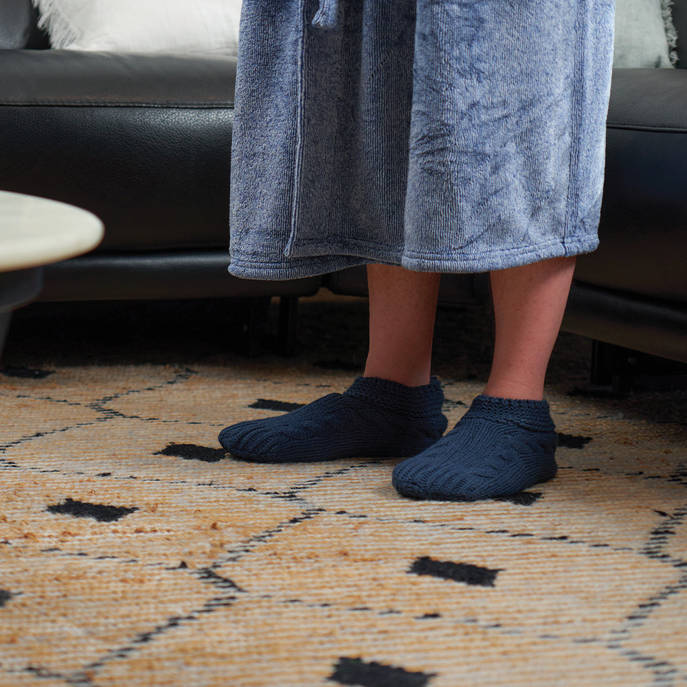 mens cosy slouchy slipper - navy