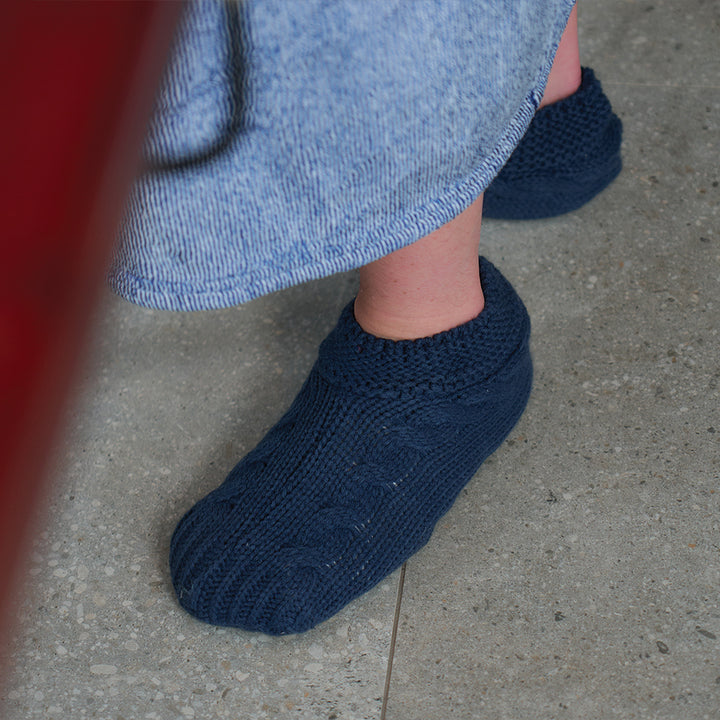 mens cosy slouchy slipper - navy