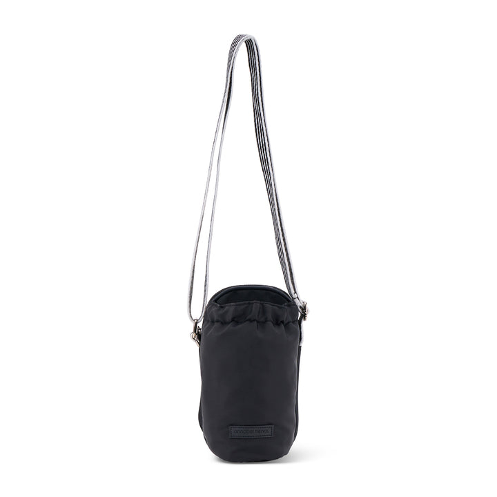 Black AT Hype Water Phone Bottle bag with a striped strap on a white background