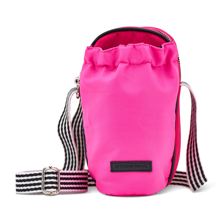 Black AT Hype Water Phone Bottle bag with a striped strap on a white background