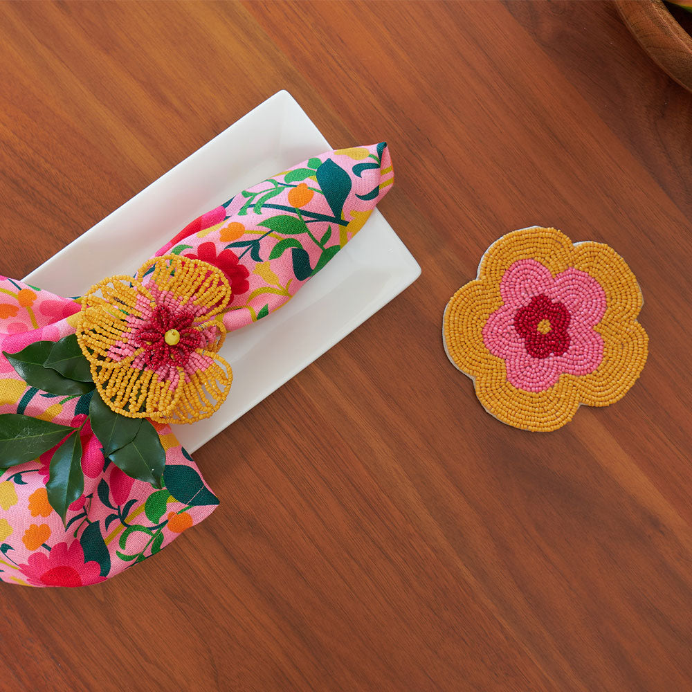 Beaded Napkin Ring Flower