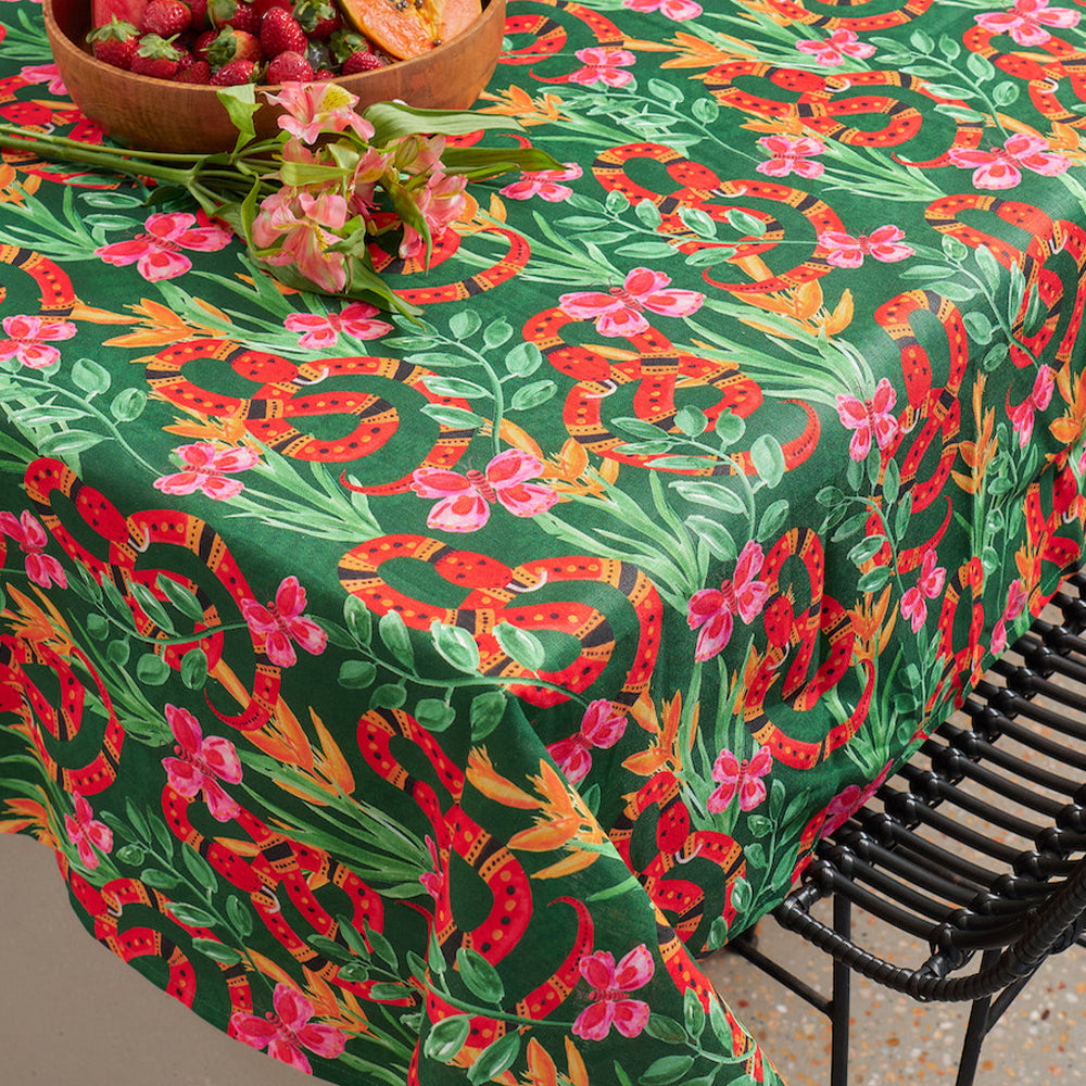 Tablecloth - Linen - Jungle Snake - Large 138cm x 300cm