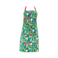 Green christmas abstract print on cotton apron