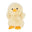 Plush toy chick on a white background