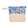 Beach wet pouch with blue and white design and rattan look pocket
