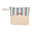 Pink green and white stripe wet pouch with rattan look pocket