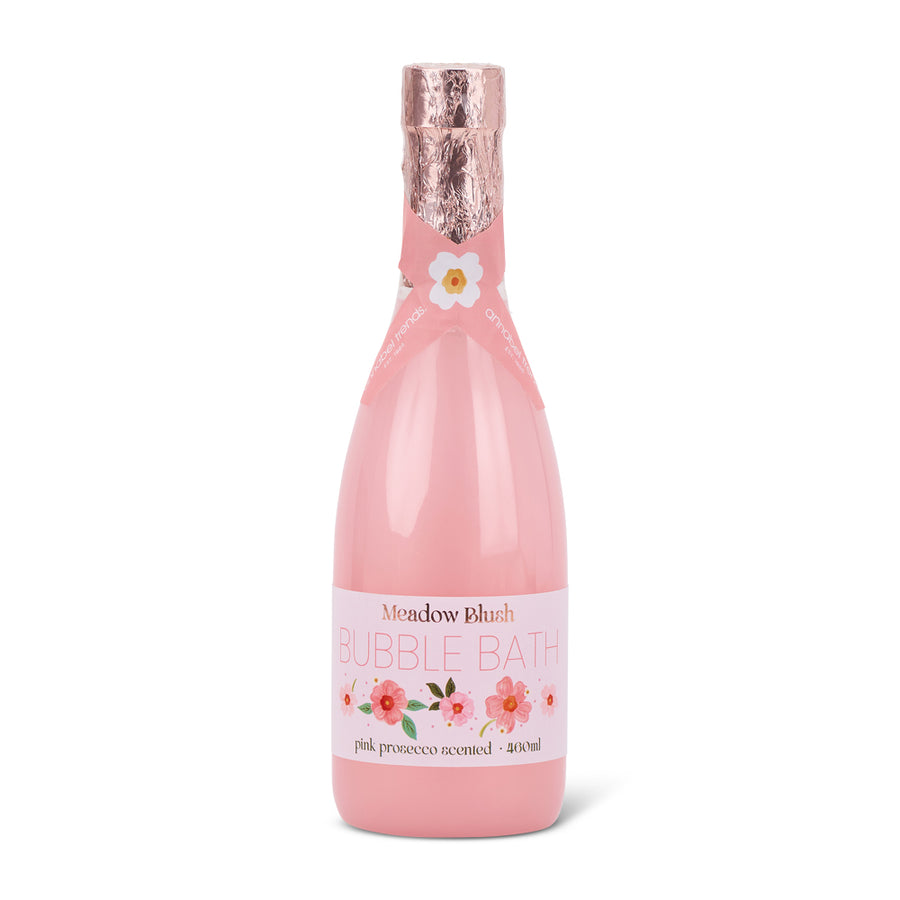 Pink Meadow Blush bubble bath in champaign shaped bottle