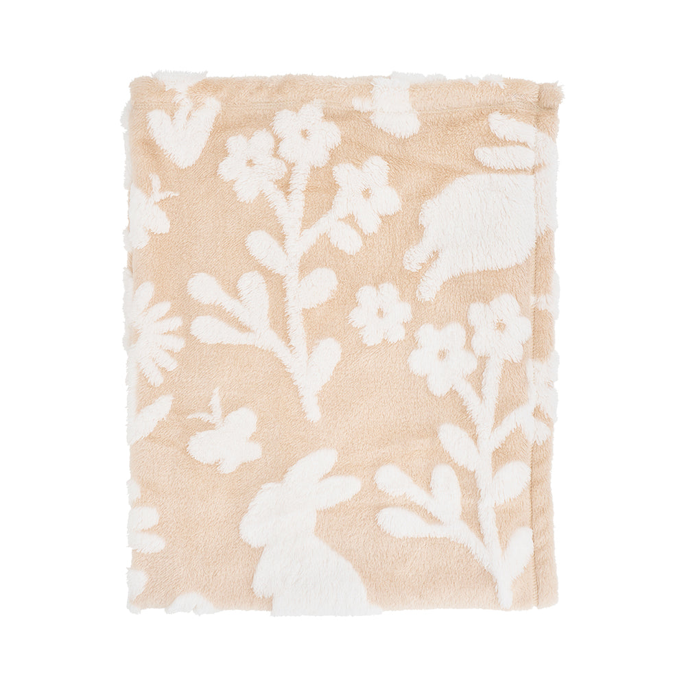sand coloured kids bunny rug folded