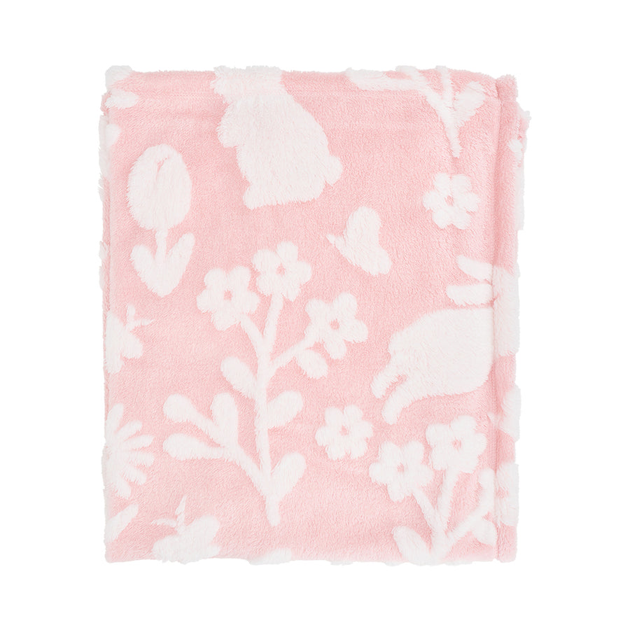 pink kids bunny rug folded