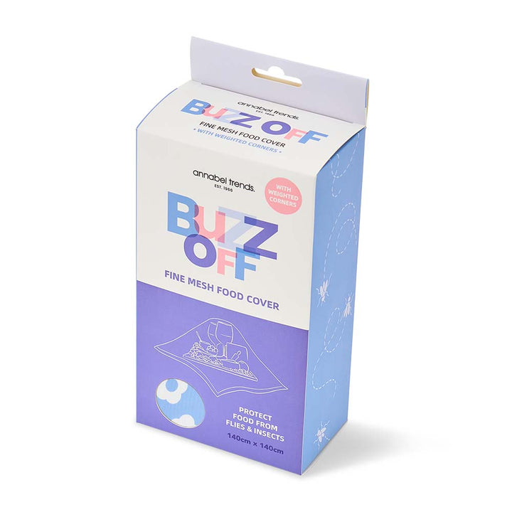 Box of annabel Trends Buzz Off fine mesh food cover on a white background