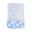 Folded towel with white floral pattern on a light blue background