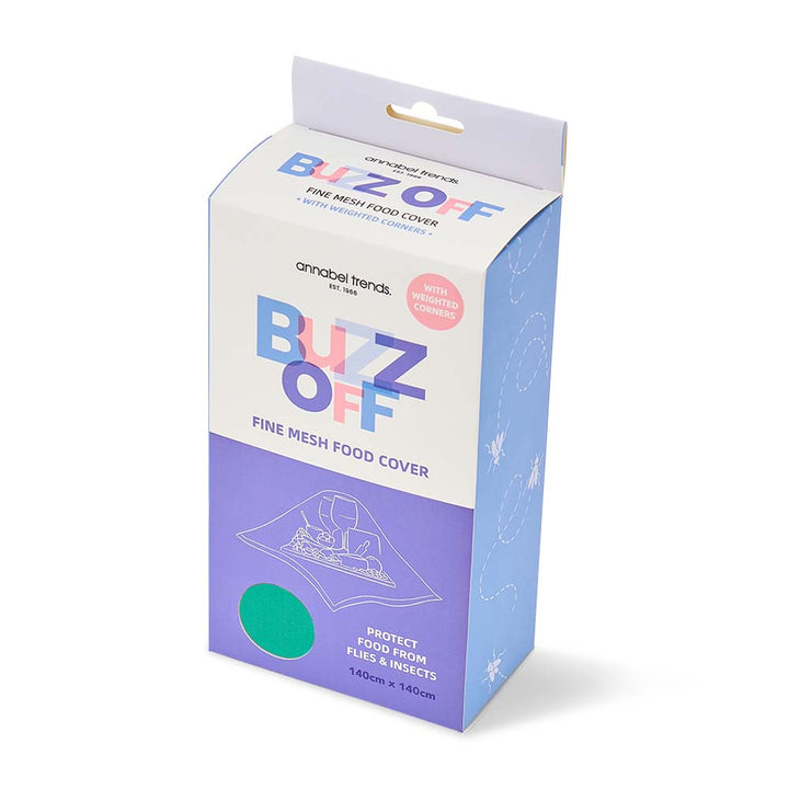 Box of annabel Trends Buzz Off fine mesh food cover on a white background