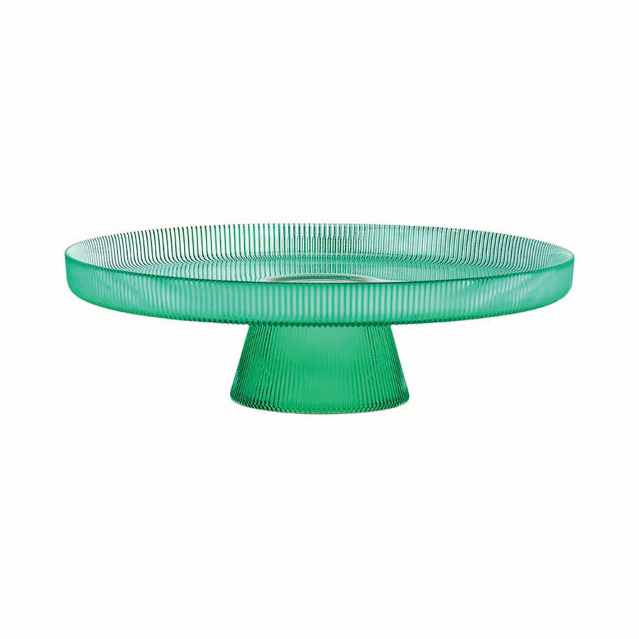 Green cake stand on a white background