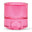 Pink glass candle holder on a white background