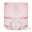 Pink glass candle holder on a white background