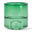 Green glass candle holder on a white background
