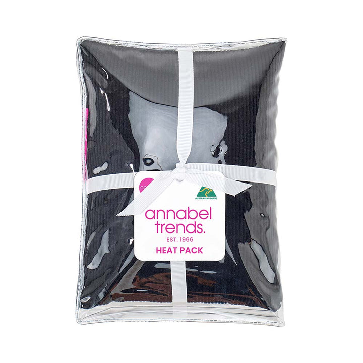 Heat pack with 'annabel trends' label in clear packaging on a white background