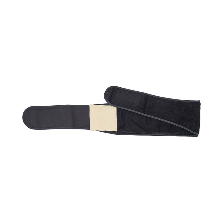 Black heat wrap with velcro close on a white background