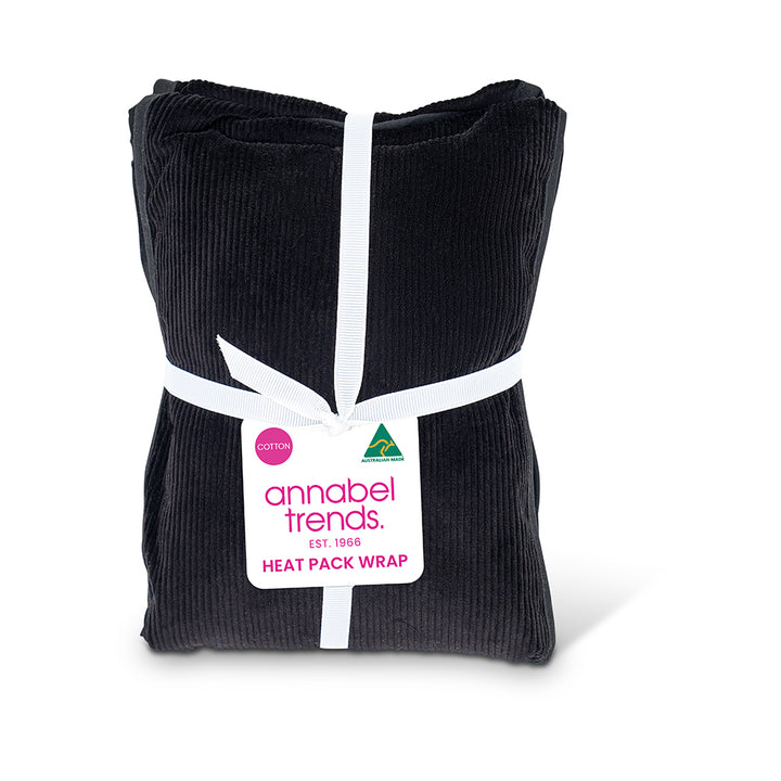 Packaged heat pack wrap with 'annabel trends' label on a white background