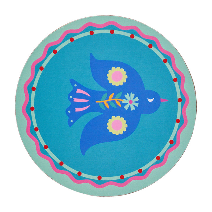 Annabel Trends Cork backed Coasters in Fiesta - box of 6 coasters