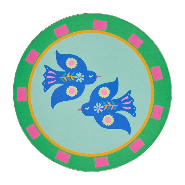 Annabel Trends Cork backed Coasters in Fiesta - box of 6 coasters