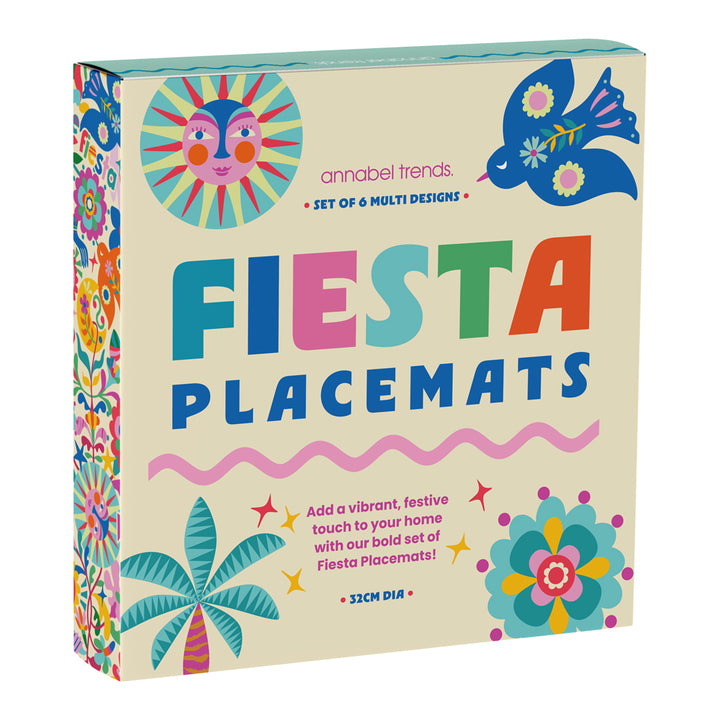 Annabel Trends Cork backed Placemats in Fiesta - box of 6 Placemats