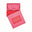 Pink and red striped satin pillowcase with matching sleep mask on a white background