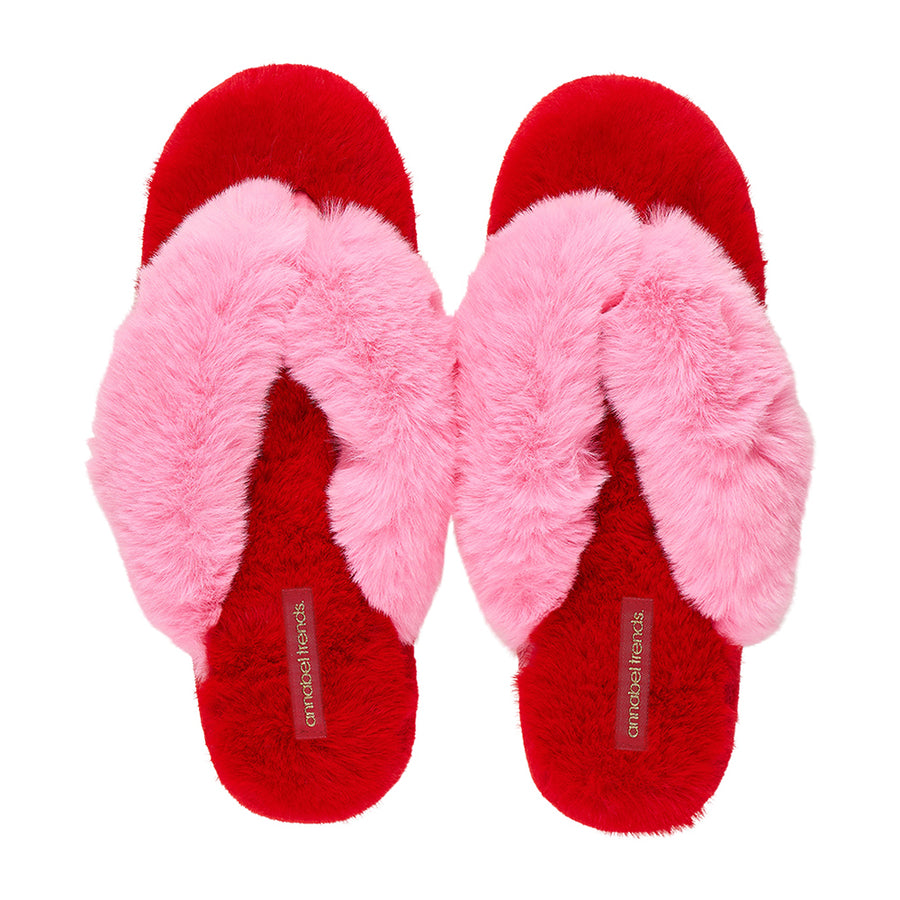 Cosy Luxe Slipper Thongs in Cherry Candy