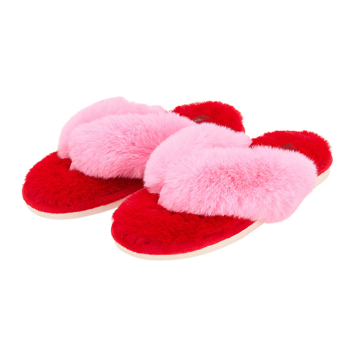 Cosy Luxe Slipper Thongs in Cherry Candy