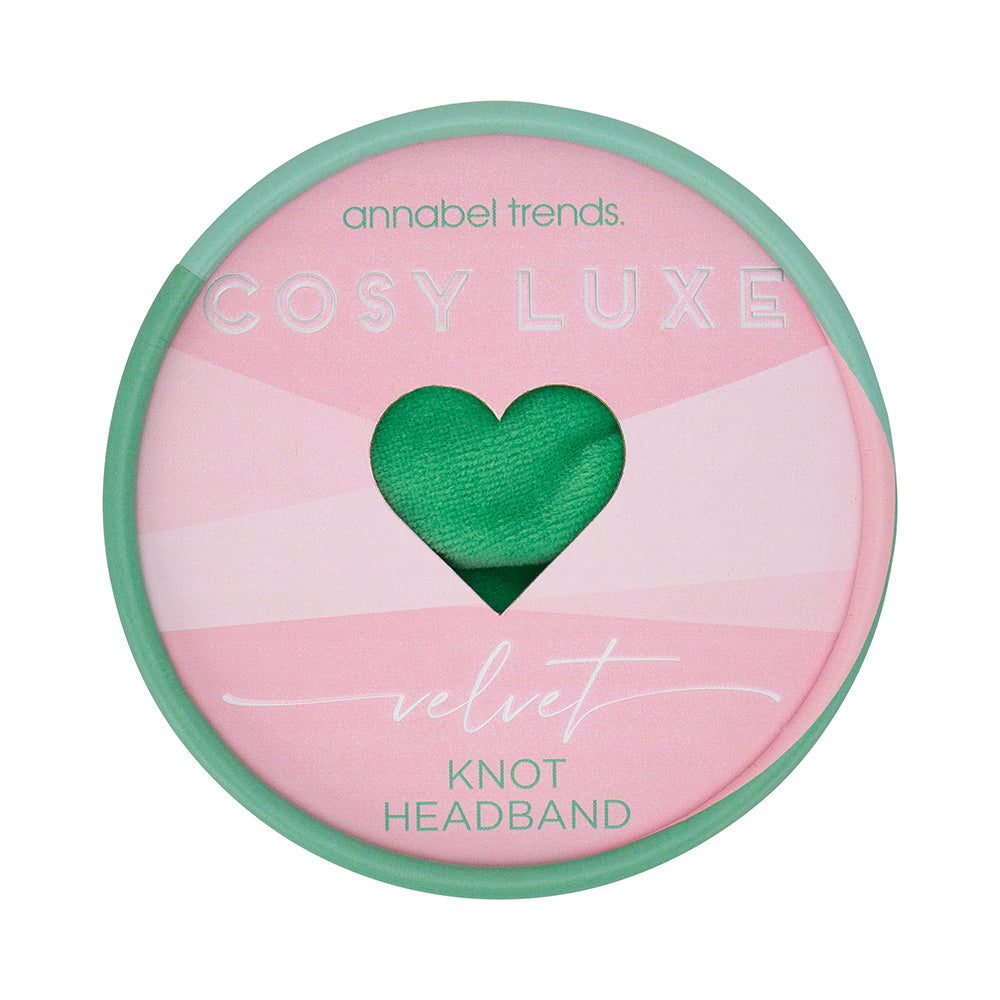 velvet cosy luxe headband meadow green
