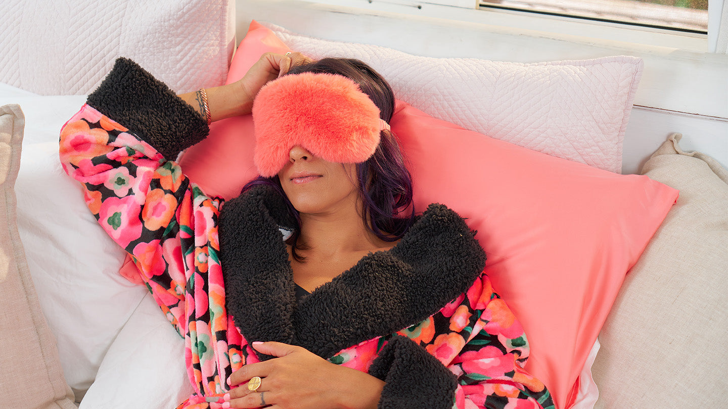 Cosy Luxe eye mask and midnight blooms robe