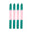 Four teal and pink candles on a white background