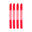 Four red and pink gradient candles on a white background